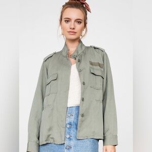 RAILS Sahara Utility Jacket In Sage Lightweight Safari Cargo Size S